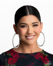 Load image into Gallery viewer, Classy Condition - White (Glittery Rhinestone) Hoop Earring (LOP-0525)