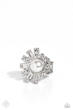 Load image into Gallery viewer, Gatsby Getaway - White (Rhinestone and Pearl) Ring (FFA-1023)