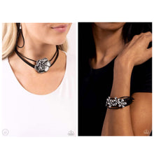 Load image into Gallery viewer, Textured Tapestry - Black Choker Necklace