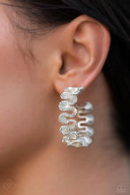 Load image into Gallery viewer, Resolutely Ruffled - White Hoop Earring (FFA-1123)