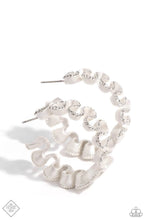 Load image into Gallery viewer, Resolutely Ruffled - White Hoop Earring (FFA-1123)