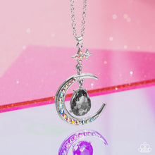 Load image into Gallery viewer, Talking to the Moon - Silver (Smoky Teardrop) Necklace