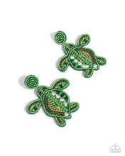 Load image into Gallery viewer, Turtle Tapestry - Green Post Earring (LOP-0525)