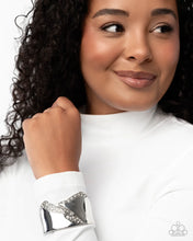 Load image into Gallery viewer, Twinkly Traverse - White Rhinestone Silver Hinge Bracelet (LOP-1125)