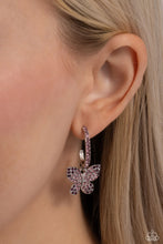 Load image into Gallery viewer, Whimsical Waltz - Purple Hoop (Butterfly) Earring