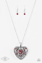 Load image into Gallery viewer, Heartless Heiress - Red Rhinestone (Silver Heart) Necklace freeshipping - JewLz4u Gemstone Gallery