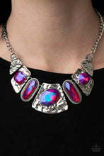 Load image into Gallery viewer, Futuristic Fashionista - Pink and Purple Iridescent Gems Necklace freeshipping - JewLz4u Gemstone Gallery