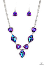 Load image into Gallery viewer, Glittering Geometrics - Purple Necklace