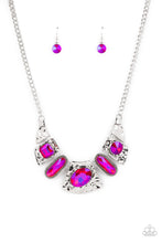 Load image into Gallery viewer, Futuristic Fashionista - Pink and Purple Iridescent Gems Necklace freeshipping - JewLz4u Gemstone Gallery