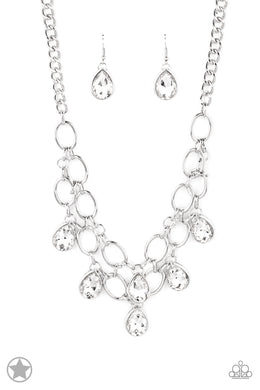 Show-Stopping Shimmer - White Necklace freeshipping - JewLz4u Gemstone Gallery