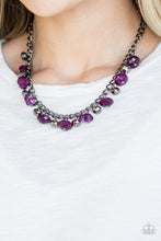 Load image into Gallery viewer, Runway Rebel Purple (Gunmetal) Necklace freeshipping - JewLz4u Gemstone Gallery