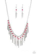 Load image into Gallery viewer, Feathered Ferocity - Red Necklace freeshipping - JewLz4u Gemstone Gallery