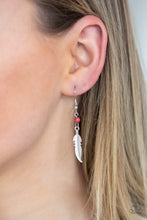 Load image into Gallery viewer, Feathered Ferocity - Red Necklace freeshipping - JewLz4u Gemstone Gallery