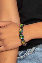 Load image into Gallery viewer, Diva in Disguise - Multi (Gunmetal Frame/Oil Spill Gems) Bracelet