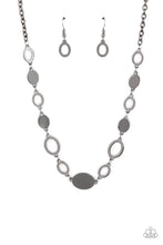 Load image into Gallery viewer, Working OVAL-time - Black (Gunmetal) Necklace freeshipping - JewLz4u Gemstone Gallery