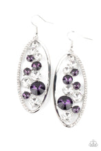 Load image into Gallery viewer, Rock Candy Bubbly - Purple (Rhinestone) Earring freeshipping - JewLz4u Gemstone Gallery