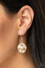 Load image into Gallery viewer, Circulating Shimmer - Blue Cord/ Gold Discs Necklace freeshipping - JewLz4u Gemstone Gallery