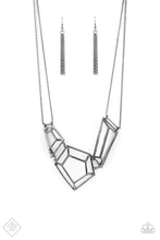 Load image into Gallery viewer, 3-D Drama - Black (Gunmetal) Necklace (SS-0821)
