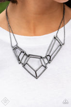 Load image into Gallery viewer, 3-D Drama - Black (Gunmetal) Necklace (SS-0821)