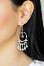 Load image into Gallery viewer, Cosmic Chandeliers - White (Rhinestone) Earring