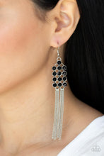 Load image into Gallery viewer, Tasteful Tassel - Black (Rhinestones) Earring freeshipping - JewLz4u Gemstone Gallery