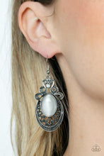 Load image into Gallery viewer, Garden Gondola Ride - White (Cat's Eye Stone) Earring
