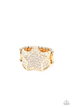 Load image into Gallery viewer, Here Come The Fireworks - Gold (Star Shaped Rhinestone) Ring freeshipping - JewLz4u Gemstone Gallery