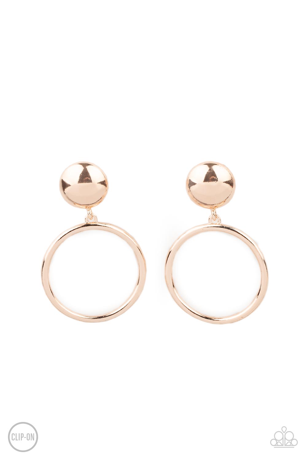 Classic Candescence - Rose Gold Clip-On Earrings