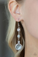 Load image into Gallery viewer, Epic Elegance - White (Cat's Eye Stone) Earring freeshipping - JewLz4u Gemstone Gallery
