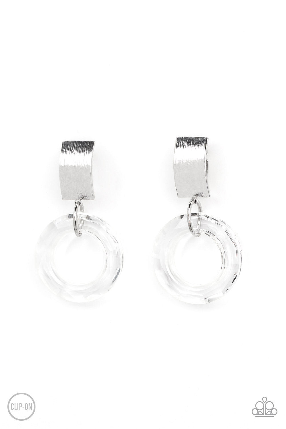 Clear Out! - White (Acrylic Ring) Earring