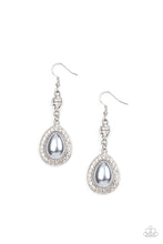 Load image into Gallery viewer, Elite Elegance - Silver (Pearly Gray/White Rhinestone) Earring