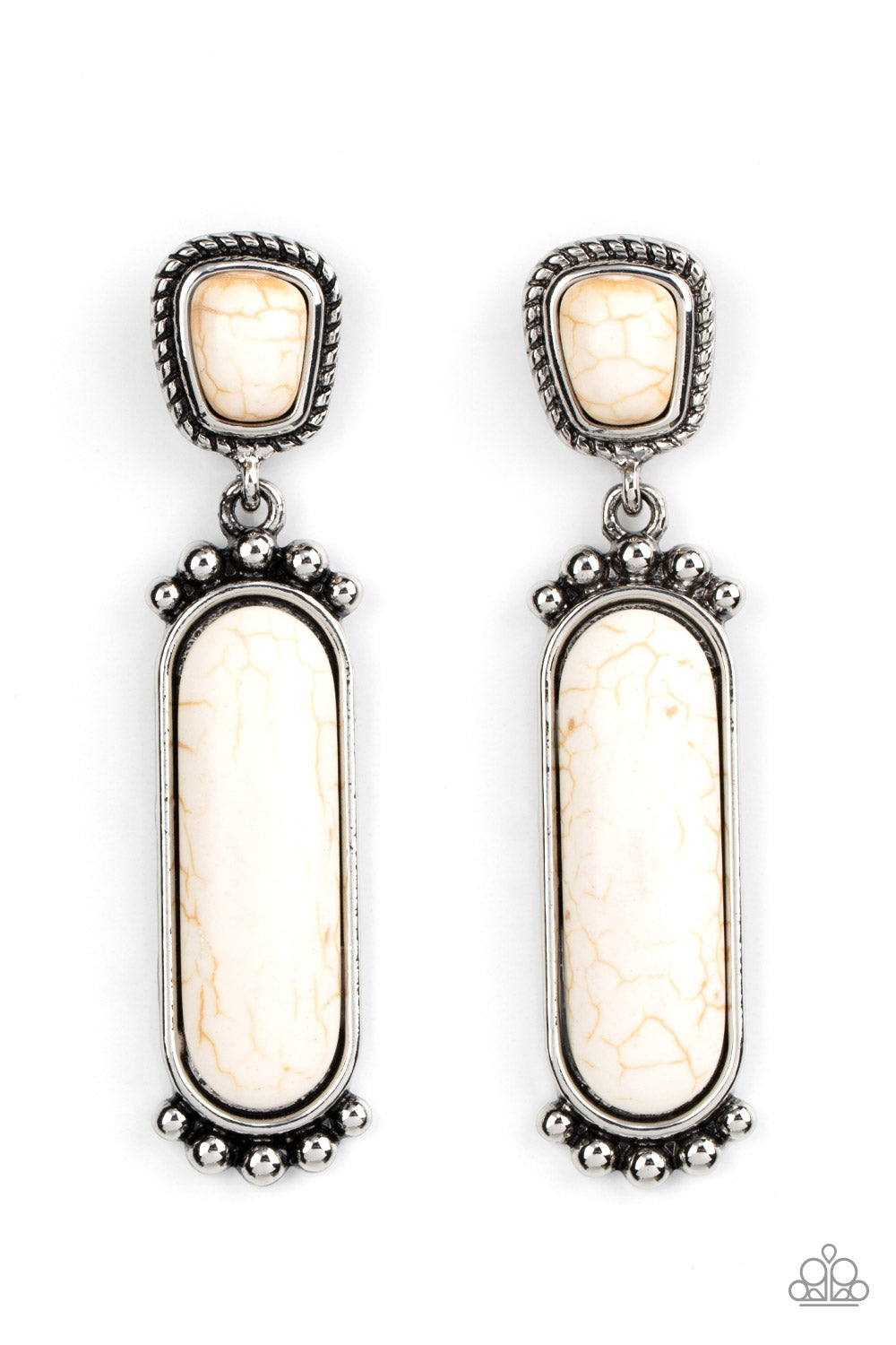 Southern Charm - White (Marble) Post Earrings