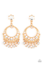 Load image into Gallery viewer, Marrakesh Request - Gold (White Rhinestone/Pearl) Earring