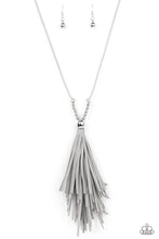Load image into Gallery viewer, A Clean Sweep - Silver (Gray Leather) Necklace
