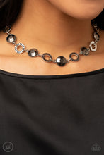 Load image into Gallery viewer, Rhinestone Rollout - Silver (Hematite) Necklace freeshipping - JewLz4u Gemstone Gallery