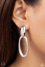 Load image into Gallery viewer, Pull OVAL! - Silver Clip-On Earring
