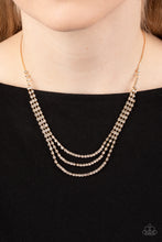 Load image into Gallery viewer, Surreal Sparkle - Gold (White Rhinestone) Necklace