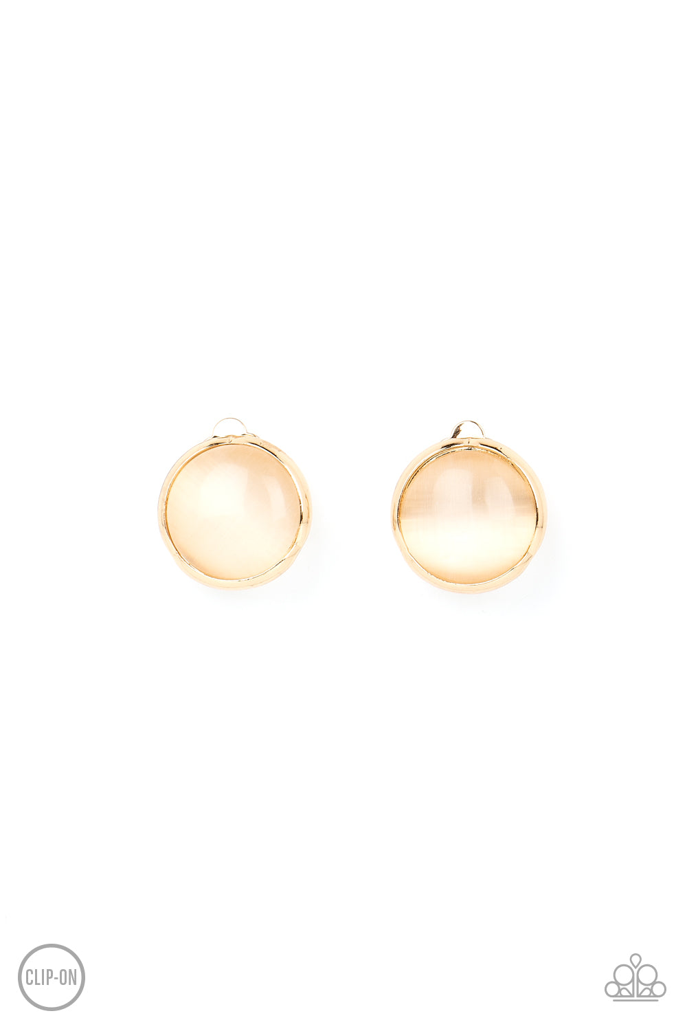 Cool Pools - Gold (Cat's Eye Stone) Clip-On Earring