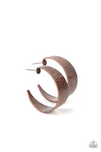Load image into Gallery viewer, Lecture on Texture - Copper Hoop Earring

