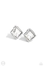 Load image into Gallery viewer, Sparkle Squared - White (Rhinestone) Clip-On Earring
