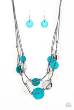Load image into Gallery viewer, Barefoot Beaches - Blue (& White Shell) necklace