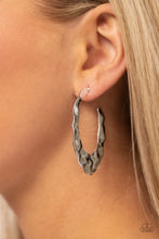 Load image into Gallery viewer, Make a Ripple - Silver Hoop Earring
