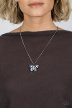 Load image into Gallery viewer, Free-Flying Flutter - Blue (Butterfly) Necklace