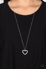 Load image into Gallery viewer, Dainty Darling - White (Rhinestone Heart) Necklace