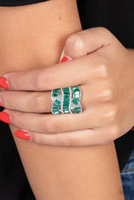 Load image into Gallery viewer, Six-Figure Flex - Green (Rhinestone) Ring
