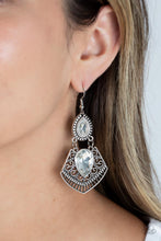 Load image into Gallery viewer, Royal Remix - White (Teardrop Gem) Earring