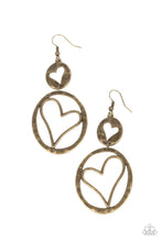 Load image into Gallery viewer, Enchanting Echo - Brass (Heart) Earring