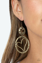 Load image into Gallery viewer, Enchanting Echo - Brass (Heart) Earring