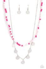 Load image into Gallery viewer, Comet Candy - Pink (White Seed Bead) Necklace