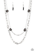 Load image into Gallery viewer, Bold Buds - Black (Seed Bead Flowers) Necklace